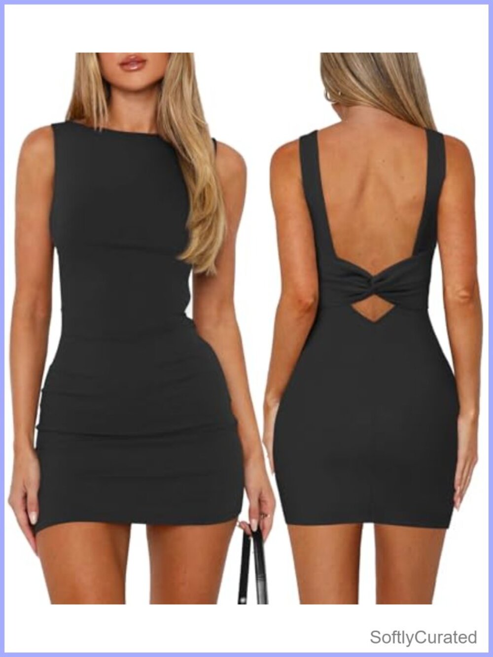 Backless Knotted Mini Dress Bodycon Sleeveless Cocktail Party